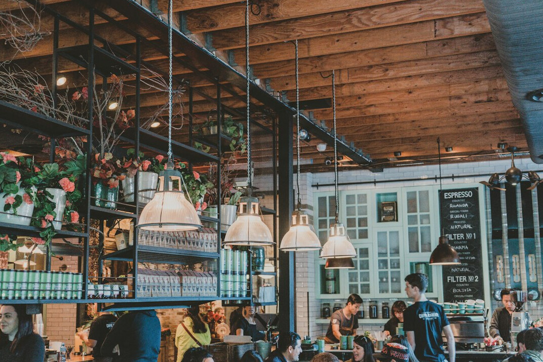 cafe interior with people