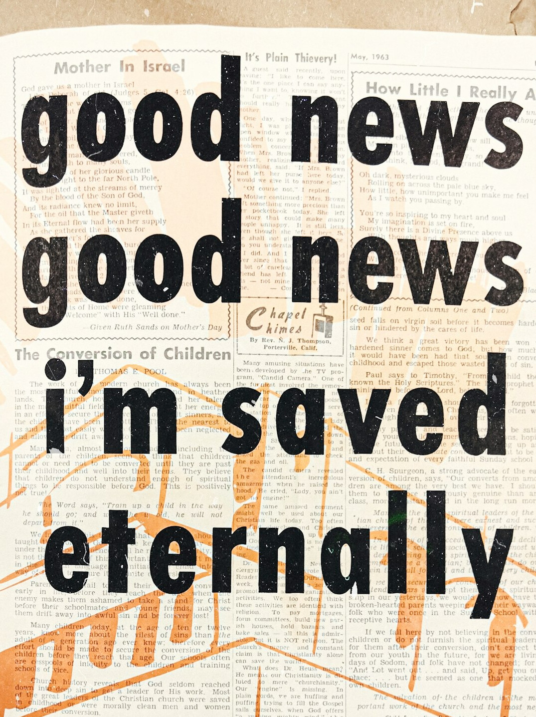 vintage newspaper headline