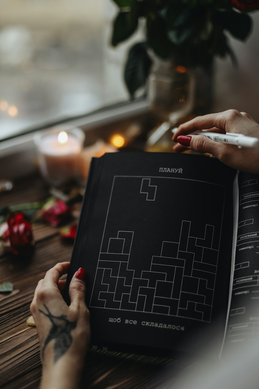woman solving puzzle