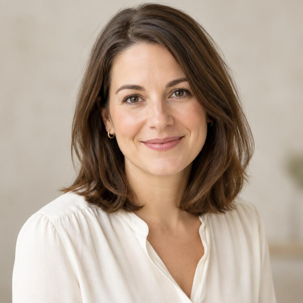 Portrait of a smiling woman with brown hair
